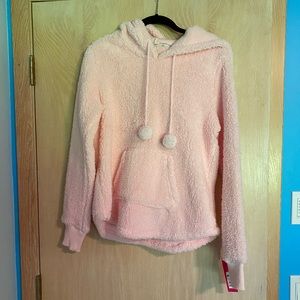 Xhilaration Fuzzy Pink Pull Over Sweatshirt